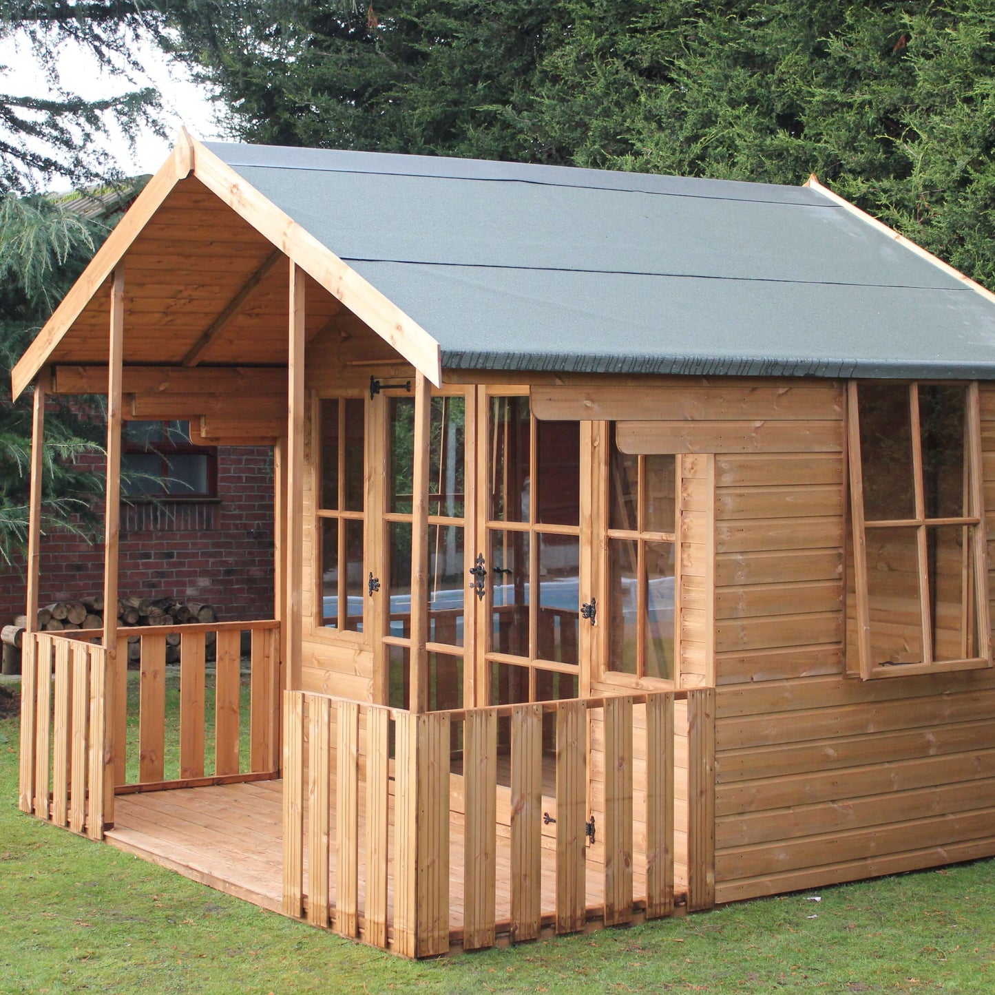 Chiltern Summer House with Veranda Side View