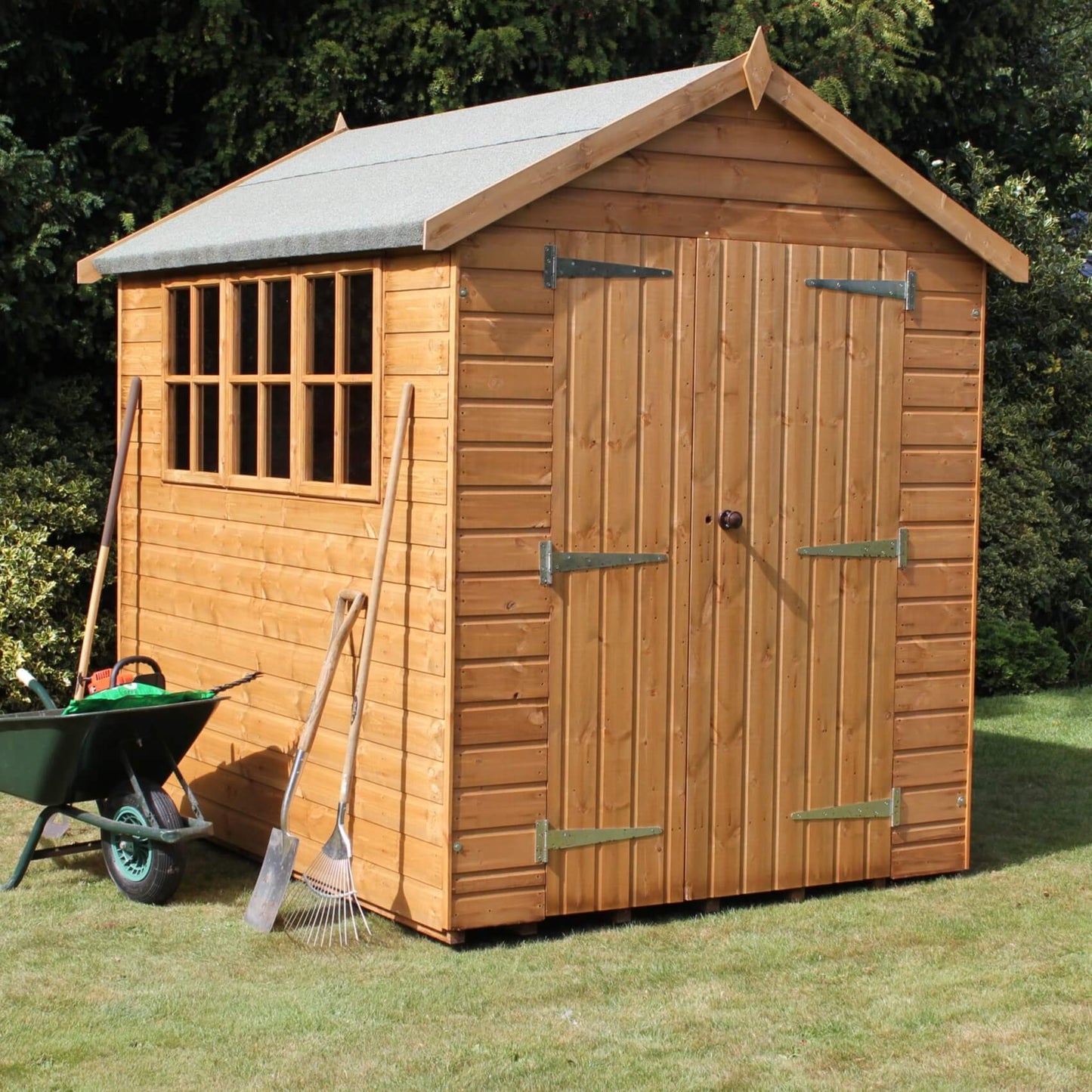 heavy duty apex garden shed front